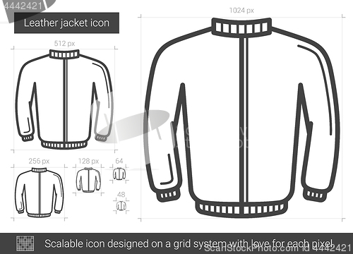 Image of Leather jacket line icon.
