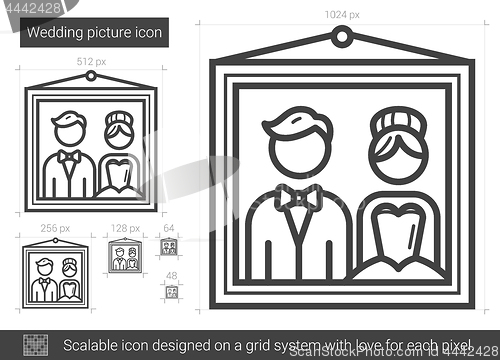 Image of Wedding picture line icon.