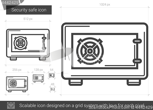 Image of Security safe line icon.