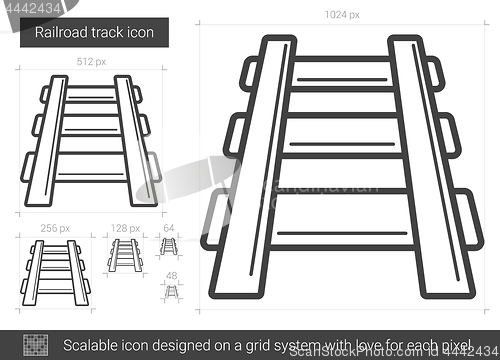 Image of Railroad track line icon.