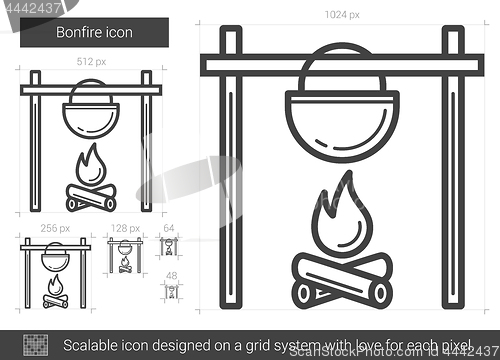 Image of Bonfire line icon.