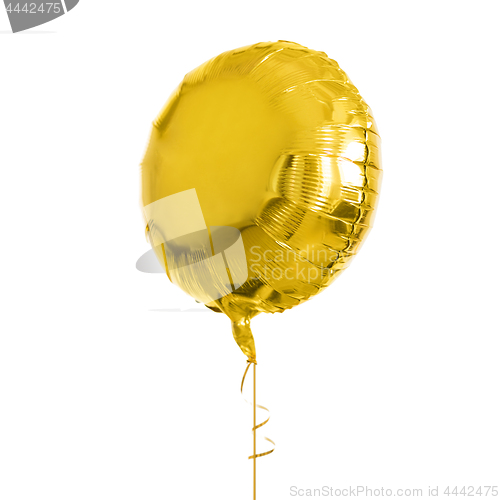 Image of close up of helium balloon over white background