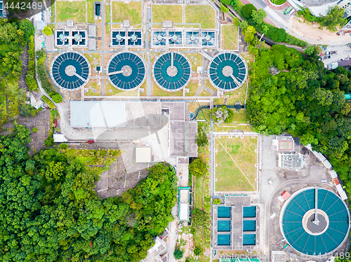 Image of Water recycling in large sewage treatment plant.