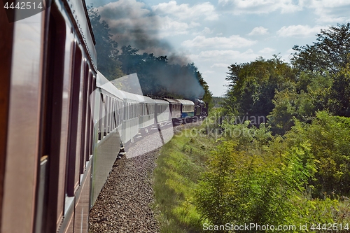 Image of Train journey with steam locomotive