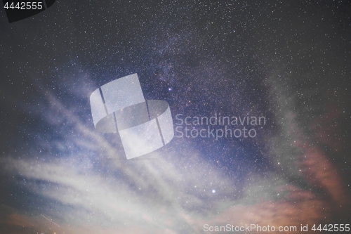 Image of Starry sky and clouds