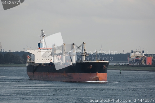 Image of Industrial ship leaving Rotterdam