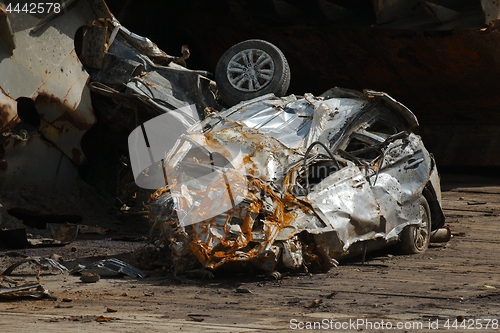 Image of Smashed car wreck