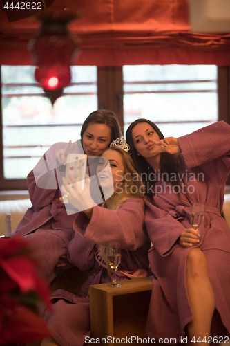 Image of girls doing Selfy on  bachelorette party