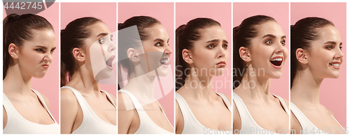 Image of The collage of different human facial expressions, emotions and feelings.