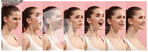 Image of The collage of different human facial expressions, emotions and feelings.