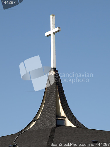 Image of Wooden Cross on Steeple