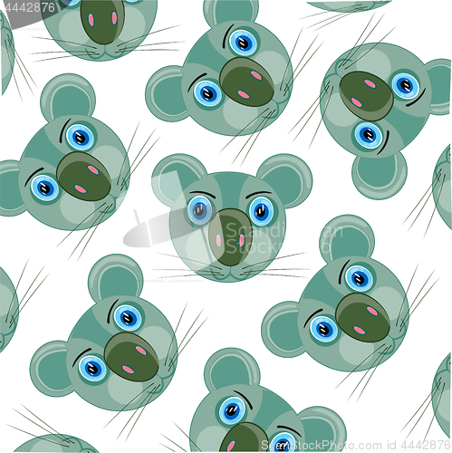 Image of Cartoon animal koala decorative pattern on white