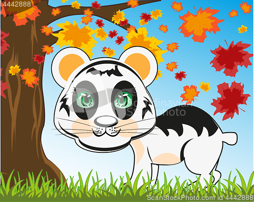 Image of Animal panda cartoon on nature under tree