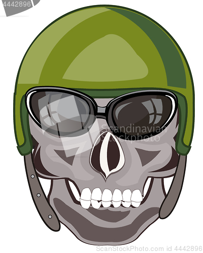 Image of Skull of the person in defensive send military