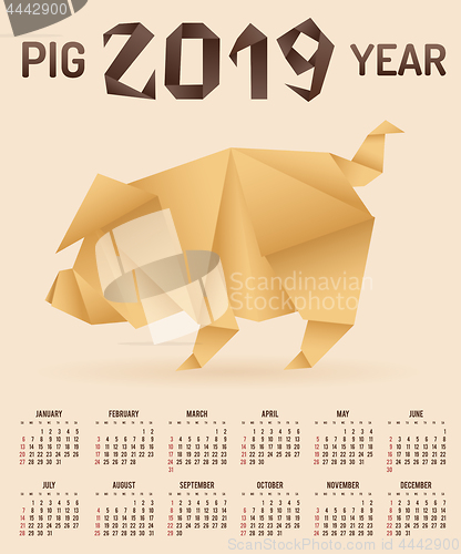 Image of Chinese New Year 2019 Pig Origami Calendar