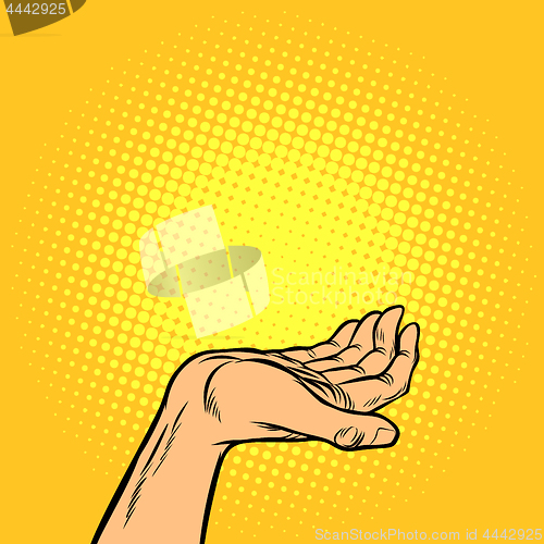 Image of human hand presentation gesture