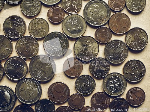 Image of Vintage Euro coins background