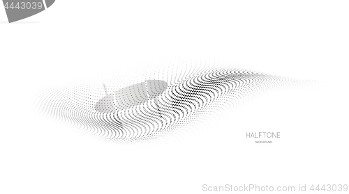 Image of 3d mesh halftone vector background on white