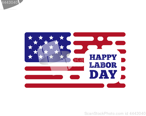 Image of Happy labor day vector illustrtation with rouded lines