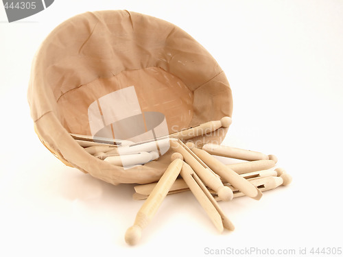 Image of Clothespins in a Basket