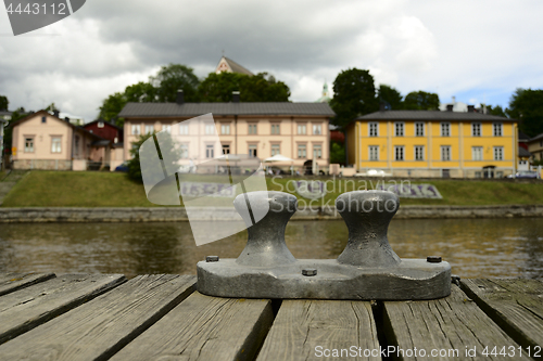 Image of PORVOO, FINLAND  - AUGUST 3, 2016: View of the old Finnish town 