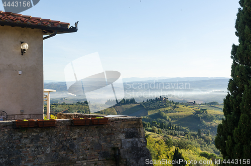 Image of Tuscany morning landscape scenery