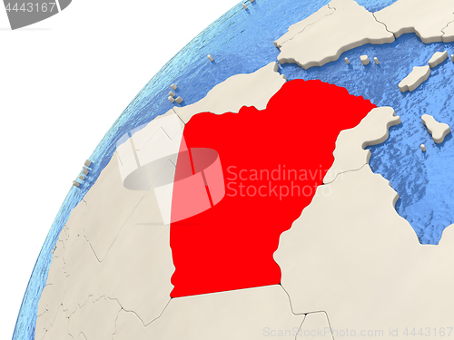 Image of Algeria on globe