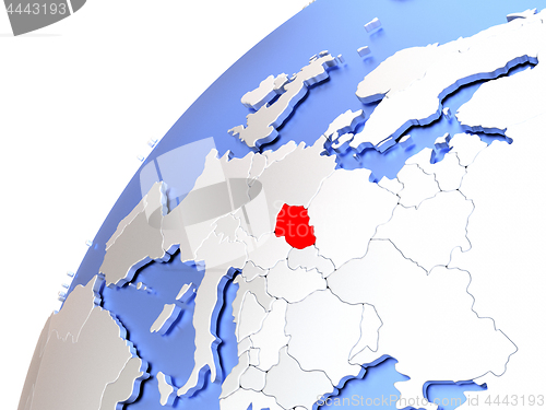 Image of Czech republic on modern shiny globe