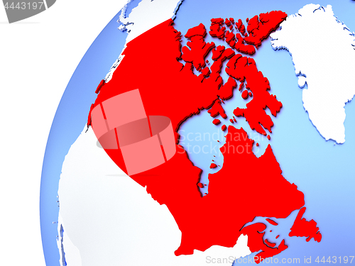 Image of Canada on modern shiny globe