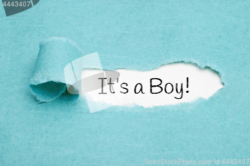 Image of It Is A Boy Blue Torn Paper