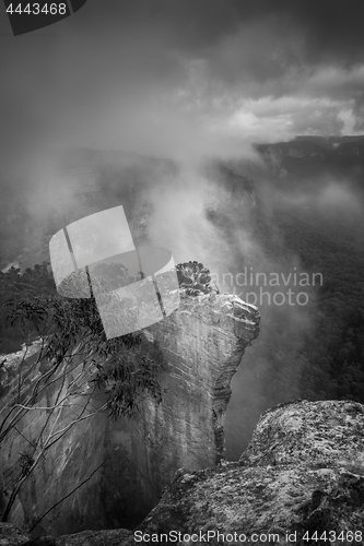 Image of Misty fog at Hanging Rock Blue Mountains