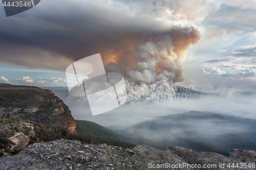 Image of Mount Solitary bush fire Blue Mountains