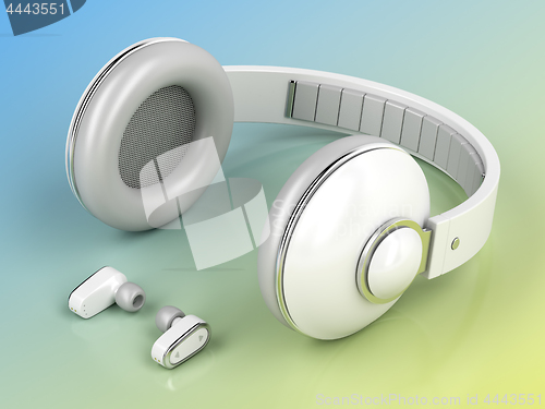 Image of White wireless headphones