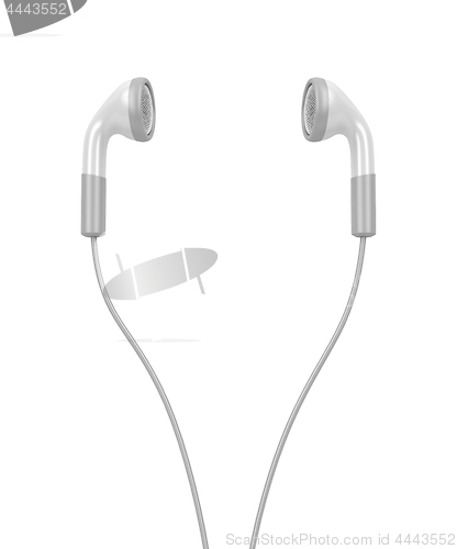 Image of White modern earphones