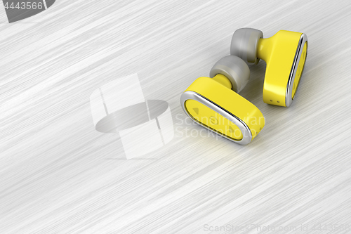 Image of Yellow wireless headphones