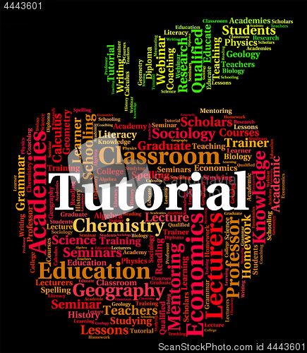 Image of Tutorial Word Represents Online Tutorials And Develop