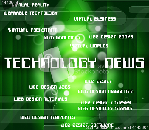 Image of Technology News Represents Newsletter Word And Data
