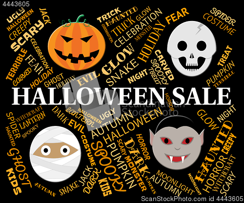 Image of Halloween Sale Represents Trick Or Treat And Celebration