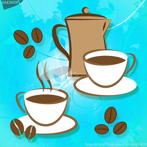Image of Brewed Coffee Indicates Roasted Brewing And Freshness