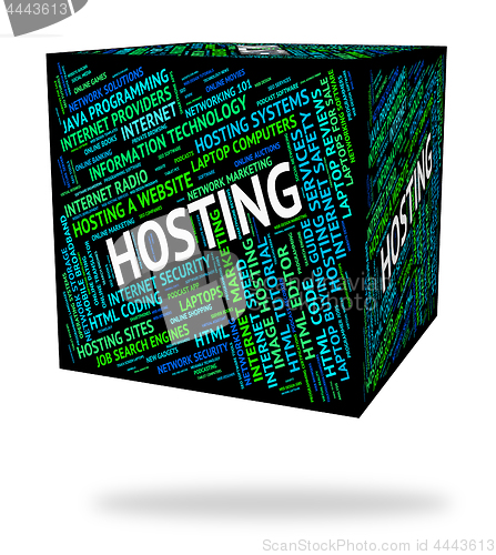 Image of Hosting Word Means Text Webhosting And Computer
