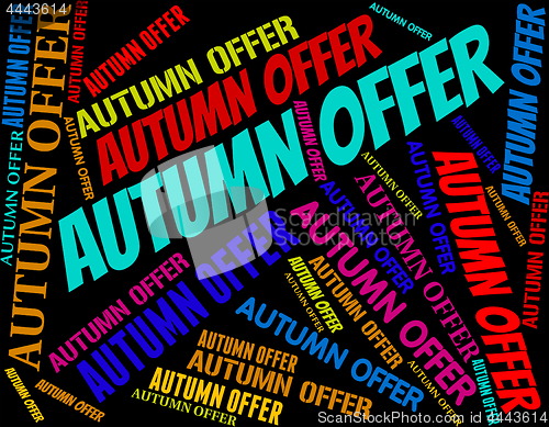 Image of Autumn Offer Indicates Discounts Text And Cheap