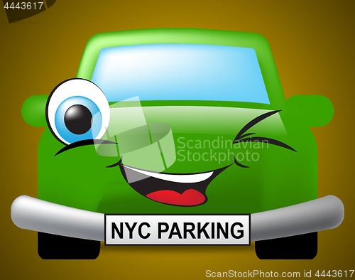 Image of Nyc Parking Means New York City And Automotive