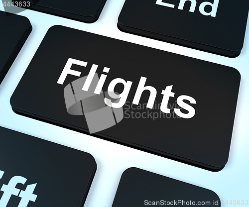 Image of Flights Computer Key For Overseas Vacation Or Holiday Booking