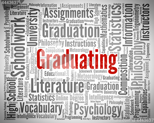 Image of Graduating Word Shows Ceremony University And Graduates