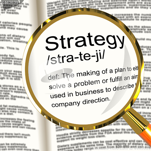 Image of Strategy Definition Magnifier Showing Planning Organization And 