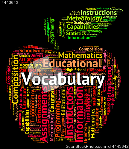 Image of Vocabulary Word Means Dictionaries Vocabularies And Text