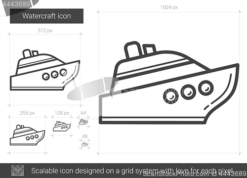 Image of Watercraft line icon.