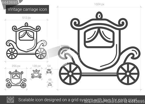 Image of Vintage carriage line icon.