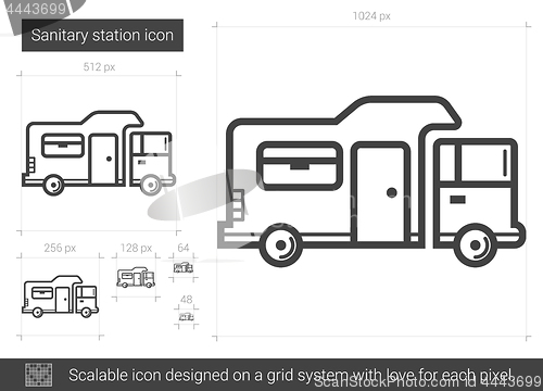 Image of Sanitary station line icon.