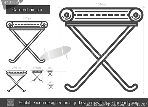 Image of Camp-chair line icon.